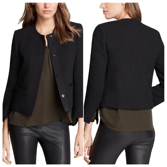 Vince Jackets & Blazers - Vince Black Grosgrain Detail Boucle Jacket